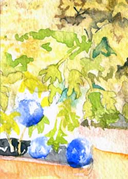 "Blue Water Balls" by Rosemary Penner, Madison WI - Watercolor